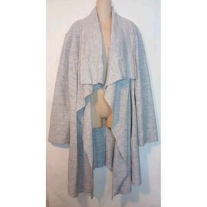 Halogen Sweater Duster Womens Extra Large Gray Wool Long Open Cardigan D121